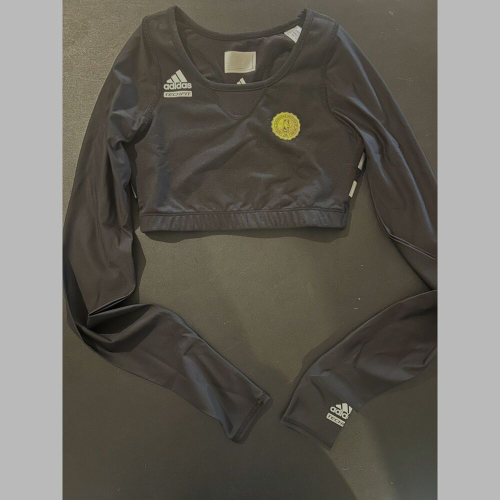 Adidas Techfit Clima Cool Crop Top Long Sleeves Black Womens Small